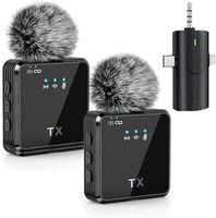 Microphone Lavalier Sans Fil 3-en-1 pour Enregistrement Vidéo, Vlog et Diffusion sur Téléphone Mobile (iPhone, Android) et Appareil Photo