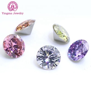 Tốt Nhất Nhân Tạo Loose Đá Quý Nhiều Màu Hình Tròn 0.9Mm Để 3Mm Lớp Phủ CZ Đá Mạ Bạc Dưới <span class=keywords><strong>Cubic</strong></span> <span class=keywords><strong>Zirconia</strong></span> - Product Image 1