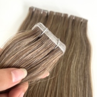 Extensions de cheveux vierges Remy à bandes adhésives invisibles, super double drawn, blond européen, cheveux humains, extensions de cheveux vierges effet peau 0,8 mm