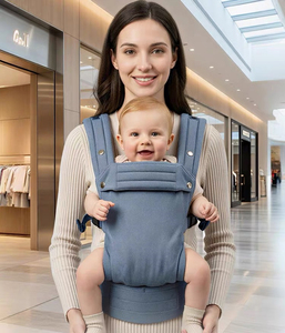 Portabebés Ergonómico Seguro, <span class=keywords><strong>Mochila</strong></span> Transpirable de Algodón Suave <span class=keywords><strong>para</strong></span> Bebés, Cinturón Ajustable, Portabebés <span class=keywords><strong>para</strong></span> Uso en Exteriores - Product Image 2