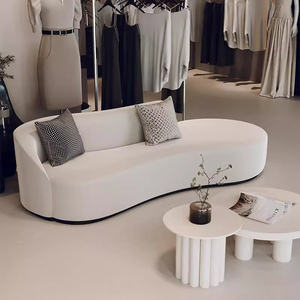 Petit ensemble design <span class=keywords><strong>canapé</strong></span> sectionnel pour magasin de vêtements pour femmes Salon de beauté bureau zone de réception en forme d'arc avec remplissage en éponge - Product Image 2