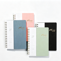 Buku Planner Spiral Custom Print A5 Sampul Keras Kertas Sampul Hardcover Planner Mingguan Bulanan dengan Stiker Halaman Dalam yang Dapat Disesuaikan