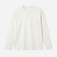 T-shirt à manches longues en modal style Old Money pour homme, col rond oversize, sous-vêtement de base pour le quotidien (OEM/ODM)