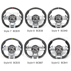 Volant en cuir pleine fleur compatible avec Benz C43 GLC63 E53 CLS53 A220 S560 GLE63 W205 W206 W204 W213 W222 W207 W219 W218 <span class=keywords><strong>AMG</strong></span> W211 - Product Image 5