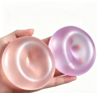 Balle anti-stress transparente en TPR multicolore de 6 cm avec remplissage d'huile de coco, moulable, sans rebond, jouet sensoriel