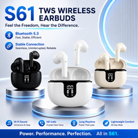 Écouteurs TWS modèle privé S61 5.3, réduction de bruit lors des appels, sans fil, sport, intra-auriculaires