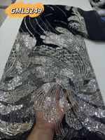 Tissu en dentelle africaine en velours de qualité supérieure avec perles et sequins de luxe pour vêtements de mariage sénégalais Inmyshop 2026