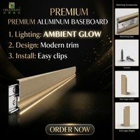 Profilé de plinthe LED en aluminium de qualité supérieure, résistant à l'humidité, durable, idéal pour les intérieurs commerciaux, hospitaliers et de villas