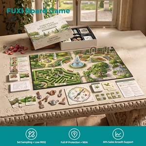 เกมกระดานคารอม FUXI European Estate Garden  แบบเต็มสี  ทำจากกระดาษแข็ง  เกมสนุกสำหรับครอบครัว  เกมเสริมทักษะสำหรับ 2 ผู้เล่น - Product Image 1