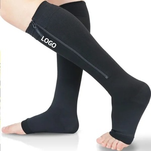 Vente en gros <span class=keywords><strong>de</strong></span> <span class=keywords><strong>chaussettes</strong></span> <span class=keywords><strong>de</strong></span> sport d'automne pour hommes à bout ouvert coupe basse avec fermeture à glissière logo personnalisé <span class=keywords><strong>chaussettes</strong></span> <span class=keywords><strong>de</strong></span> récupération <span class=keywords><strong>de</strong></span> manchette en tricot haut - Product Image 1