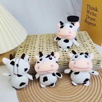Porte-clés en peluche élégant de 10 cm, pendentif pour sac à main, décoration, porte-clés en peluche de vache de dessin animé