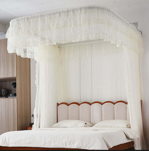 Moustiquaire murale rétractable à trois portes, style palais, design princesse, avec rail de guidage en U - Product Image 6