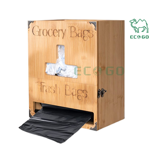 Page d'accueil Articles d'organisation Cuisine Organisateurs sous l'évier Distributeur mural 2 en 1 de sacs poubelle en bambou pour épicerie - Product Image 3