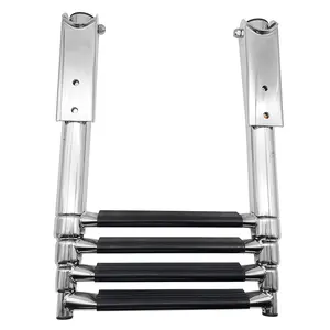 Other Marine Supplies 316 stainless steel 4 step folding ladder handrail for boat