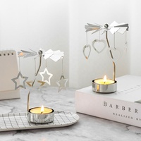 Vente en gros Bougeoir rotatif Cadeaux de Noël et de mariage Logo personnalisé Photophore Bougeoir carrousel en métal