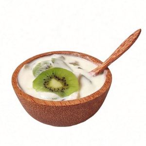 Bol en Coque de Noix de Coco 100% Naturel, Rond, 12-15cm, Forme Cœur Floral, Écologique, Poli avec Cuillère en Noix de Coco pour Fêtes - Product Image 4