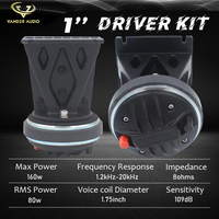Tweeter à compression Vander AUDIO 8 ohms en aluminium noir pour haut-parleur 109 dB 80 Watts pour audio de voiture, sonorisation et théâtre