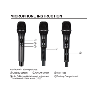 Chuyên Nghiệp Uhf <span class=keywords><strong>2</strong></span> Kênh Cầm Tay Không Dây Microphone Hệ Thống Loại C Điện Hỗ Trợ Mic Đèn LED XLR Cho Phát Trực Tiếp <span class=keywords><strong>Mk</strong></span>-201 - Product Image 4