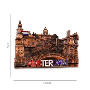 Países Bajos metal recuerdo regalos logotipo personalizado aleación de zinc imán de nevera <span class=keywords><strong>Amsterdam</strong></span> <span class=keywords><strong>turismo</strong></span> recuerdo decoración del hogar imán de nevera - Product Image 6