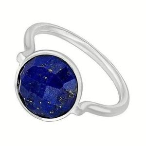 Anillo de Diseño Impresionante 925S con Piedra Preciosa de Lapislázuli, Chapado en Rodio, Anillo de Boda y Fiesta, Anillo Espiritual con Nombre - Product Image 1