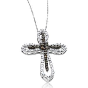Ornaatis Jewelspaark Pendentif croix en diamant 1,00 ct, coupe ronde, argent sterling 925, pour femmes, cérémonies religieuses - Product Image 4