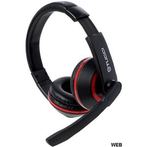 Auriculares para juegos Tucci X5 con micrófono, color negro y rojo - Product Image 1