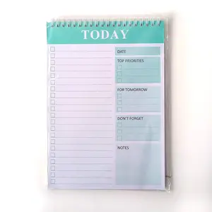 Stampa organizzazione delle attività di pianificazione calendario e pianificatore da tavolo non datato, Tracker di produttività, obiettivi, note e elenchi di cose da fare