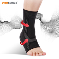 AS-H2114 basket-ball volley-ball sport élastique tricoté cheville orthèse avec manchon de soutien de Compression de protection vert cheville orthèse