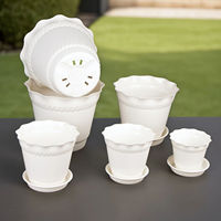 Nouveaux pots à fleurs pour plantes succulentes à bords festonnés - Jardinières en plastique robustes, durables et résistantes à la corrosion pour une utilisation sur bureau et au sol