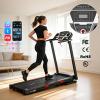 Tapis de marche pliable Bluetooth avec moniteur de fréquence cardiaque et musique, à utiliser sous le bureau, pour la maison