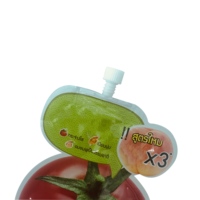 Kantong Plastik Bentuk Buah Berwarna Cetak Kustom dengan Corong untuk Penyimpanan Krim Losion, Kemasan Cairan Anti Bocor dengan Nosel