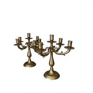 5 Arms Luxury <b>Candelabra</b> Wedding Decor Table Centerpiece Items Decorative Candle Holder Gold Finish Modern Design Candlestand - Product Image 1