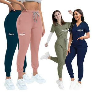 Ensemble de tenues médicales populaires à col en V et taille élastique pour infirmières, uniformes dentaires pour femmes, avec logo personnalisé - Product Image 4