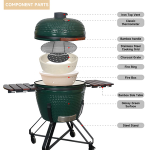 SEB KAMADO 26 Polegada Kamado Cerâmica Egg Forma <span class=keywords><strong>Grill</strong></span> <span class=keywords><strong>Smokeless</strong></span> BBQ Fumante Ceram Charcoal <span class=keywords><strong>Grill</strong></span> Cozinha Carbon Parrilla - Product Image 3