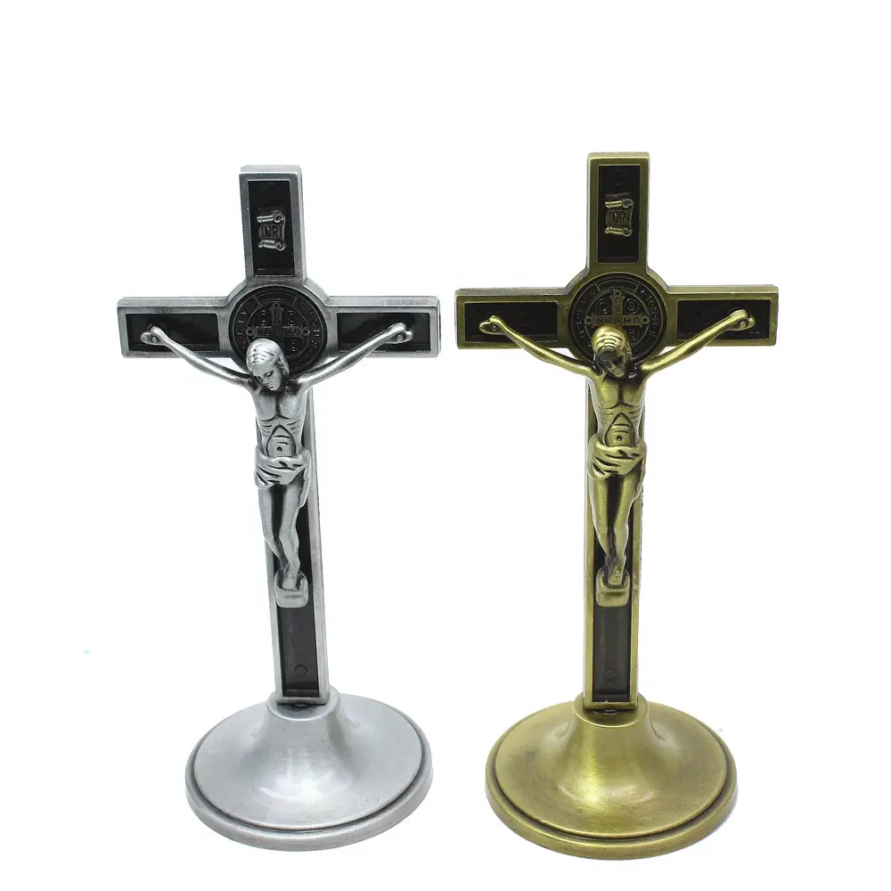 Kerstcadeau Lichtmetalen Metalen Muur Kruis Christus Bitterheid, Katholieke Kerk, Ornamenten Jesus Cross Standbeeld Stand