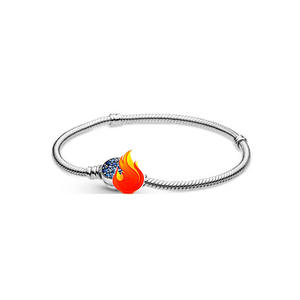 Pulsera de Plata de Ley 925 con Circones Ortodoxos, Diseño de Hueso de Serpiente, Corona, Amor, Botón Azul y Flor, Joyería de Moda para Mujer 2025 - Product Image 3
