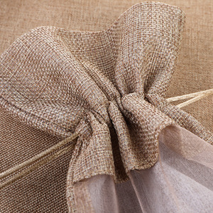 Bolsa de Embalaje para Vino Tinto, Bolsa de Malla Transparente, Bolsa de Arpillera con Cordón, Diseño con Ventana y Cordón de Cierre - Product Image 3