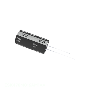 Condensateur traversant à canal fabricant CAP ALUM RAD 85C 4.7 mF ESK478M016AM1AA - Product Image 1