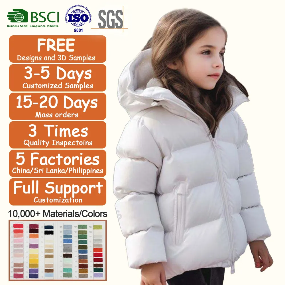 고품질 다운 재킷 가을 겨울 따뜻한 흰색 패딩 버블 아이 퍼 다운 코트 짧은 어린이 자켓 소녀
