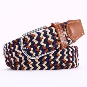 เข็มขัดถักแบบถักสำหรับผู้หญิงและผู้ชายเข็มขัดถักแบบมีหัวเข็มขัดโลหะ - Product Image 6