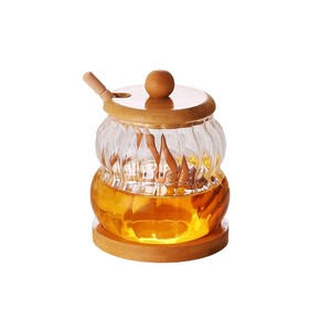 Tarro de miel de vidrio de borosilicato de alta calidad con cuchara, hermético, sin BPA, apto para alimentos, para venta al por mayor - Product Image 5