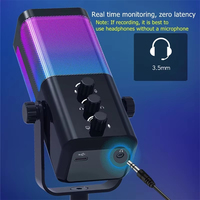 Microfono M7 Type C RGB a Condensatore Cardioide ad Alta Fedeltà Professionale Cablato per Gamer, Streaming Live, PC e Telefono Cellulare