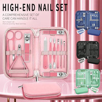 Ensemble d'outils à ongles professionnels en acier inoxydable de luxe personnalisés, kit de manucure et de pédicure portable