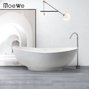 Matt independiente mineral de bañera de fundición de piedra mármol resina bañeras moderno cuarto de baño de piedra artificial tina de superficie - Product Image 2