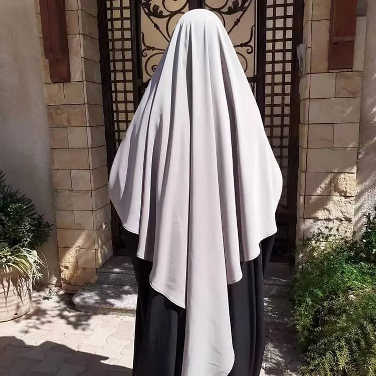 Atacado de Alta Qualidade Vestuário Islâmico Oração Cachecol Tie Back Overhead Jilbab Cor Simples Mulheres Muçulmanas Hijab Nida Jilbab Khimar