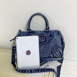 <span class=keywords><strong>Borsa</strong></span> a <span class=keywords><strong>tracolla</strong></span>/crossbody in denim lavabile personalizzata da <span class=keywords><strong>donna</strong></span> 2026, stile vintage casual con chiusura a cerniera - Product Image 2