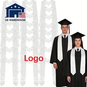 Estola de Graduación Blanca Personalizable al por Mayor para Adultos Unisex 2026, Lisa para Sublimación, en Blanco para Escribir, para Estudiantes - Product Image 1