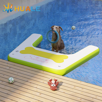 Rampe gonflable pour chien Quai d'eau antidérapant en EVA Plate-forme flottante et planche pour chiot pour piscine Lake Dock Pond