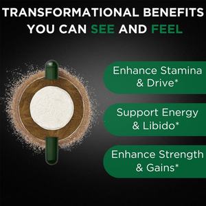 Suplemento Estimulante Masculino de Alta Calidad con Tongkat Ali de Alta Potencia para Apoyar la Energía en Adultos, 60 Cápsulas - Product Image 2