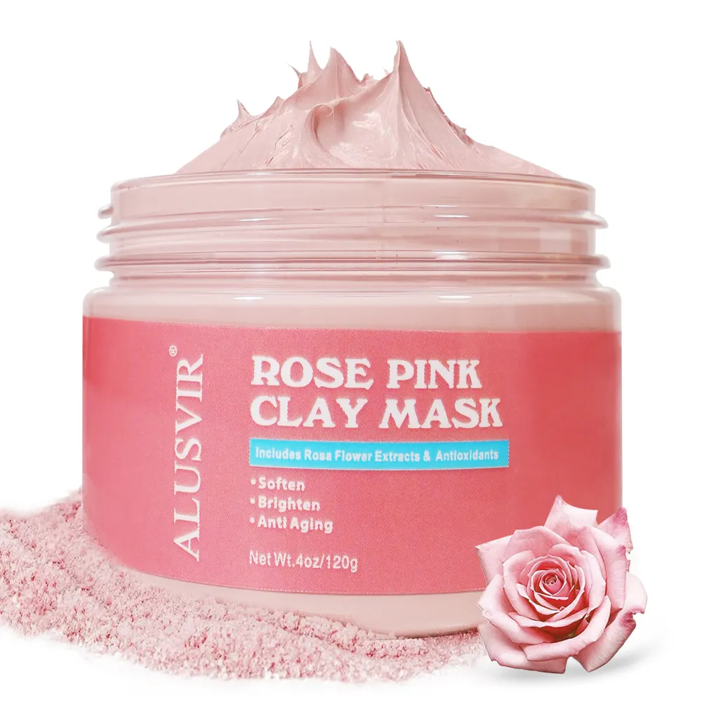 Beauty Face Skin Care Whitening Private Label Organic Anti Aging Whitening Mud Mask Facial Kaolin Rose Pink Clay Face Mask